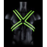 Ouch! Glow Harnais phosphorescent Cross Glow Noir-Vert Néon